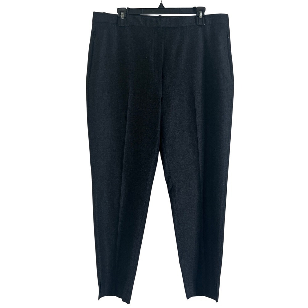 Theory Women's Gray Wool Dress Pants Slit Ankle size M Career Academia Classic‎